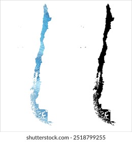 Mapa vetorial altamente detalhado. Chile.