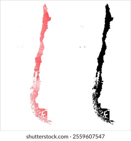 High detailed vector map. Chile.