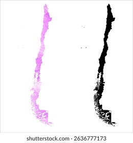 High detailed vector map. Chile.