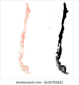 High detailed vector map. Chile.