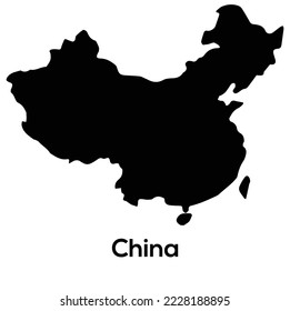 High detailed vector map - China Map silhouette Vector file with country name