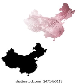 High detailed vector map. China.