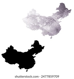 High detailed vector map. China.