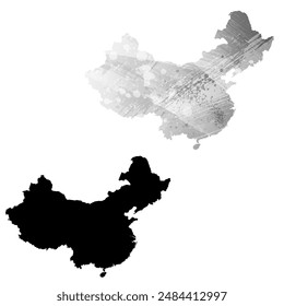 Mapa de Vector detallado. China.