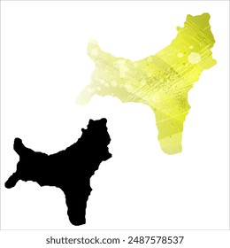 Mapa de Vector detallado. Isla Navidades.