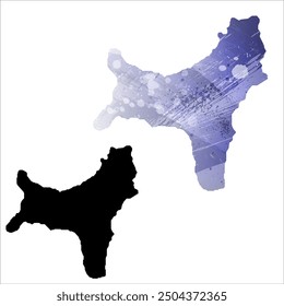 Alto mapa de Vector detallado. Isla Navidades.