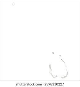 High detailed vector map. Cocos (Keeling) Islands. Watercolor style. Gray color.
