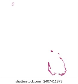 High detailed vector map. Cocos (Keeling) Islands. Watercolor style. Amaranth deep purple color.