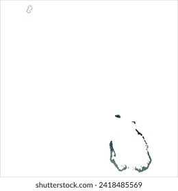 High detailed vector map. Cocos (Keeling) Islands. Watercolor style. Aspid gray color. Green-gray deep color.