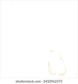 High detailed vector map. Cocos (Keeling) Islands. Watercolor style. Yellow color.