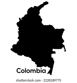Mapa vectorial detallado de alto nivel - Archivo vector de silueta de mapa de Colombia con nombre de país