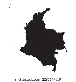Mapa vectorial detallado alto. Colombia. Nuevo mapa 2023.