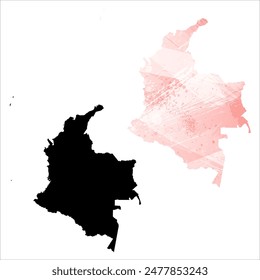 High detailed vector map. Colombia.