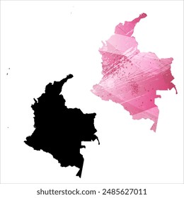 Detaillierte Karte der Vektorgrafik. Kolumbien.