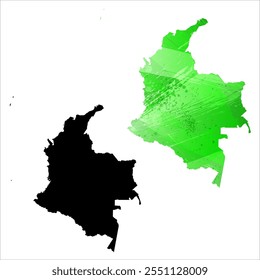 High detailed vector map. Colombia.