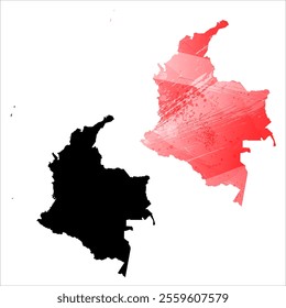 High detailed vector map. Colombia.