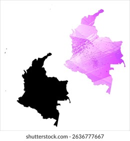 High detailed vector map. Colombia.