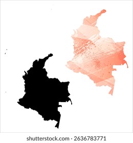 High detailed vector map. Colombia.