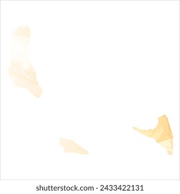 High detailed vector map. Comoros. Watercolor style. Yellow color.