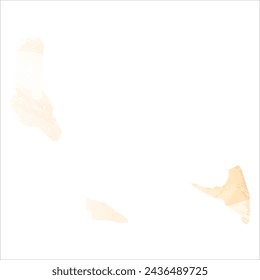 High detailed vector map. Comoros. Watercolor style. Biscuit color. Pastel yellow color.