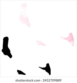 High detailed vector map. Comoros. Set of two cards. Watercolor style. Pink color. Black card.