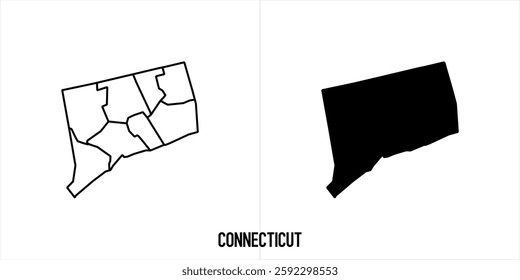 High detailed vector map - Connecticut