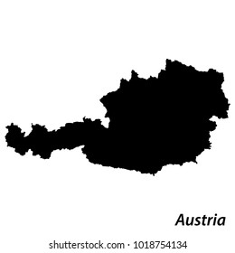 High detailed vector map with contour - Austria