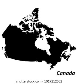 High detailed vector map with contour - Canada