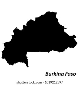 High detailed vector map with contour - Burkina Faso