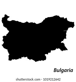 High detailed vector map with contour - Bulgaria