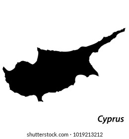 High detailed vector map with contour - Cyprus