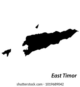 High detailed vector map with contour - East Timor