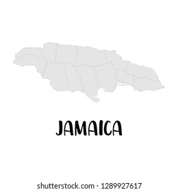 High detailed vector map with contour - Jamaica,