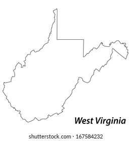 High detailed vector map with contour - West Virginia 