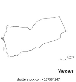 High Detailed Vector Map Contour Yemen Stock Vector (Royalty Free ...