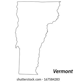 High detailed vector map with contour - Vermont 