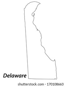 High detailed vector map with contour - Delaware 