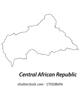 High detailed vector map with contour - Central African Republic 