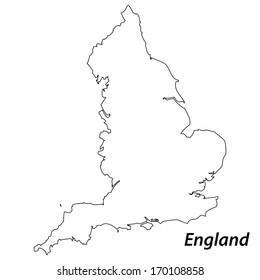 Map Of England Only High Detailed Vector Map Contour England Stock Vector (Royalty Free)  170108858 | Shutterstock