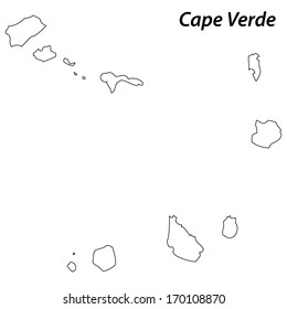 High detailed vector map with contour - Cape Verde 