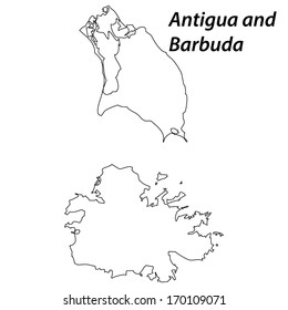 High detailed vector map with contour - Antigua and Barbuda 