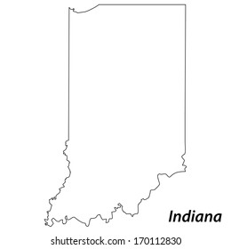 High detailed vector map with contour - Indiana 