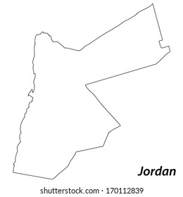 High detailed vector map with contour - Jordan 