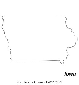 High detailed vector map with contour - Iowa 