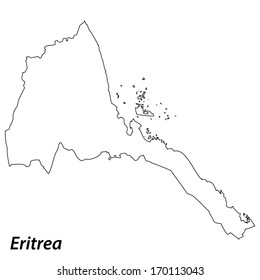 High detailed vector map with contour - Eritrea 