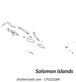 High detailed vector map with contour - Solomon Islands 