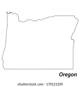 High detailed vector map with contour - Oregon 