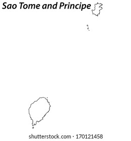 High detailed vector map with contour - Sao Tome and Principe 