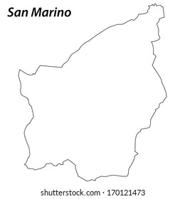 High detailed vector map with contour - San Marino 