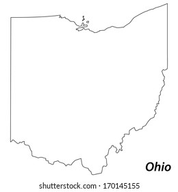 High detailed vector map with contour - Ohio 